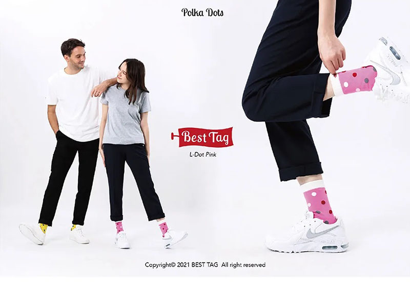 大圓點襪-粉 厚襪款(2種尺寸)